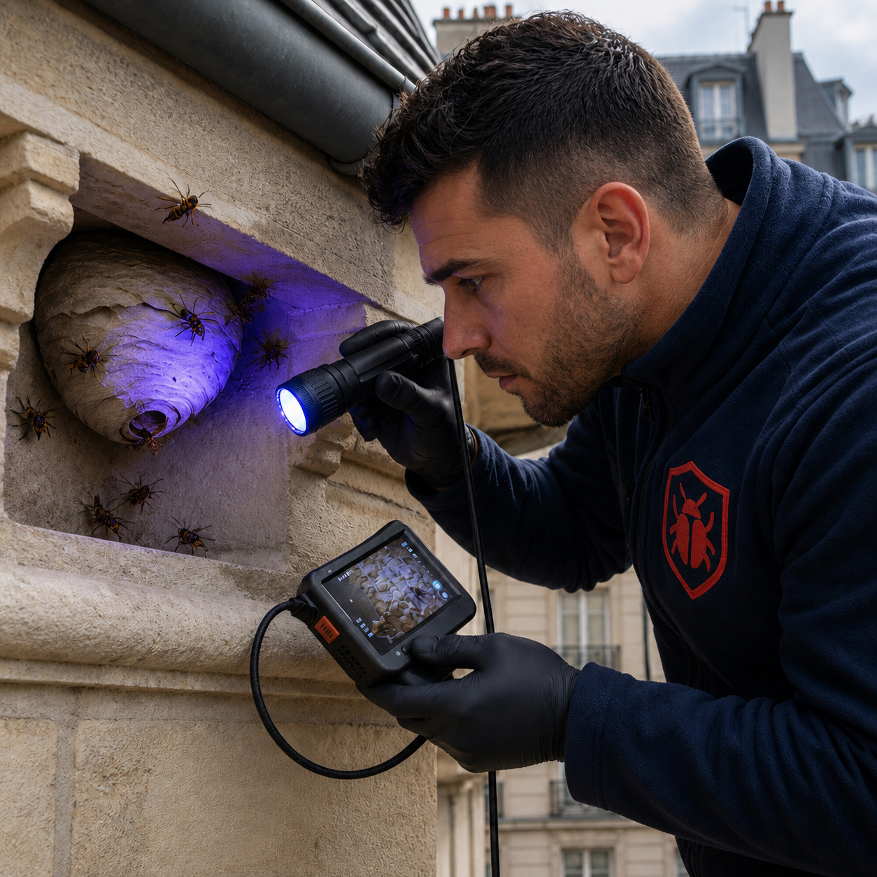 Nid de guêpes découvert - Expert Nuisible Paris